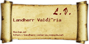 Landherr Valéria névjegykártya